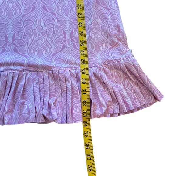 Laura Ashley Dress Size M Pink Floral Sleeveless Ruffle Pockets Golf Tennis - Picture 9 of 11